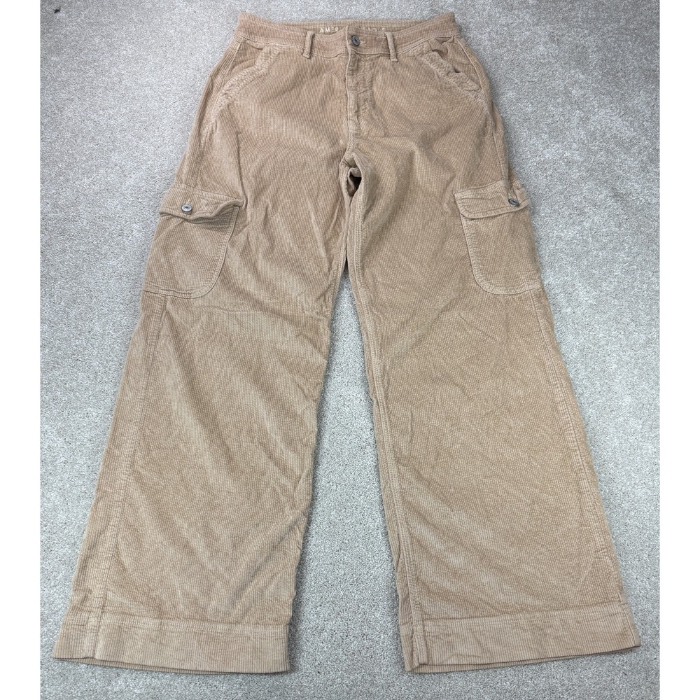 American Eagle Women's 10 Tan Super High Rise Baggy Wide Leg Corduroy Pants